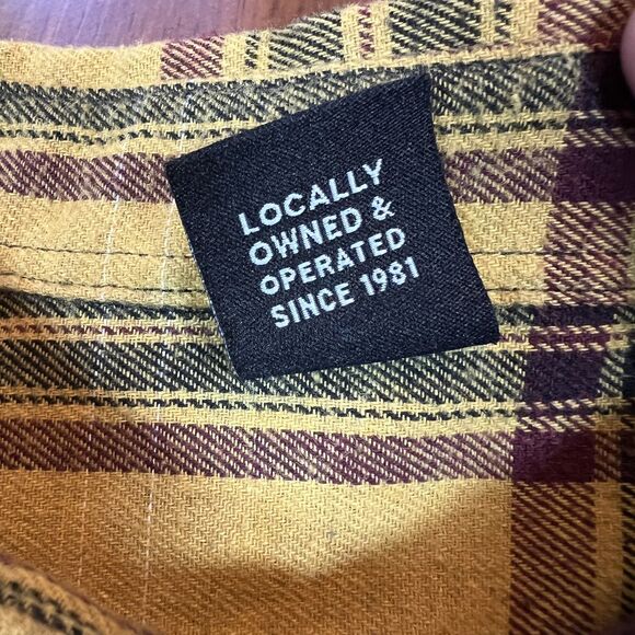 Sun Diego Shirt Mens Medium Yellow Plaid Flannel Long Sleeve Button Up‎ Casual - Picture 4 of 9